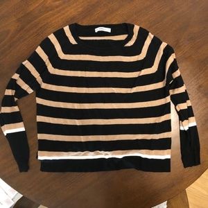 Zara boxy, cropped striped lightweight sweater, M